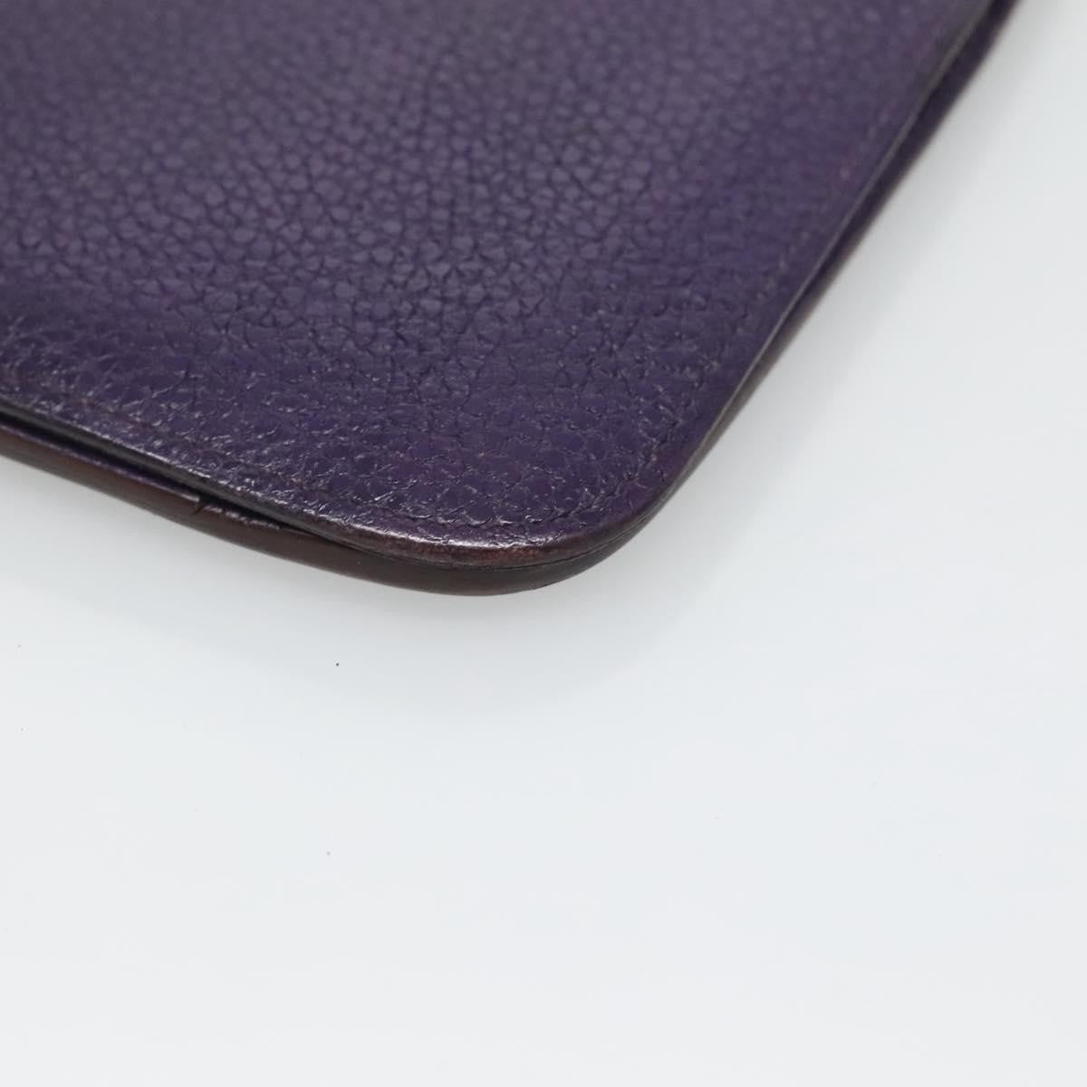 Hermes Dogon Duo Combined Wallet Leather, PURPLE, LEATHER, Wallets