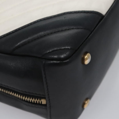 Chanel V Stitch Leather, WHITE, LEATHER, Handbag