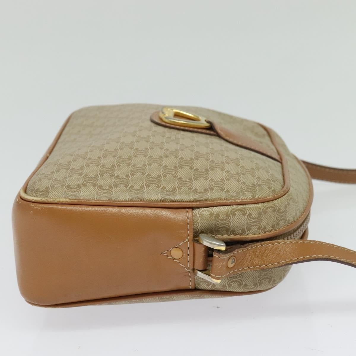 Celine Macadam Shoulder Bag PVC Leather, BEIGE, CANVAS, Shoulder bag