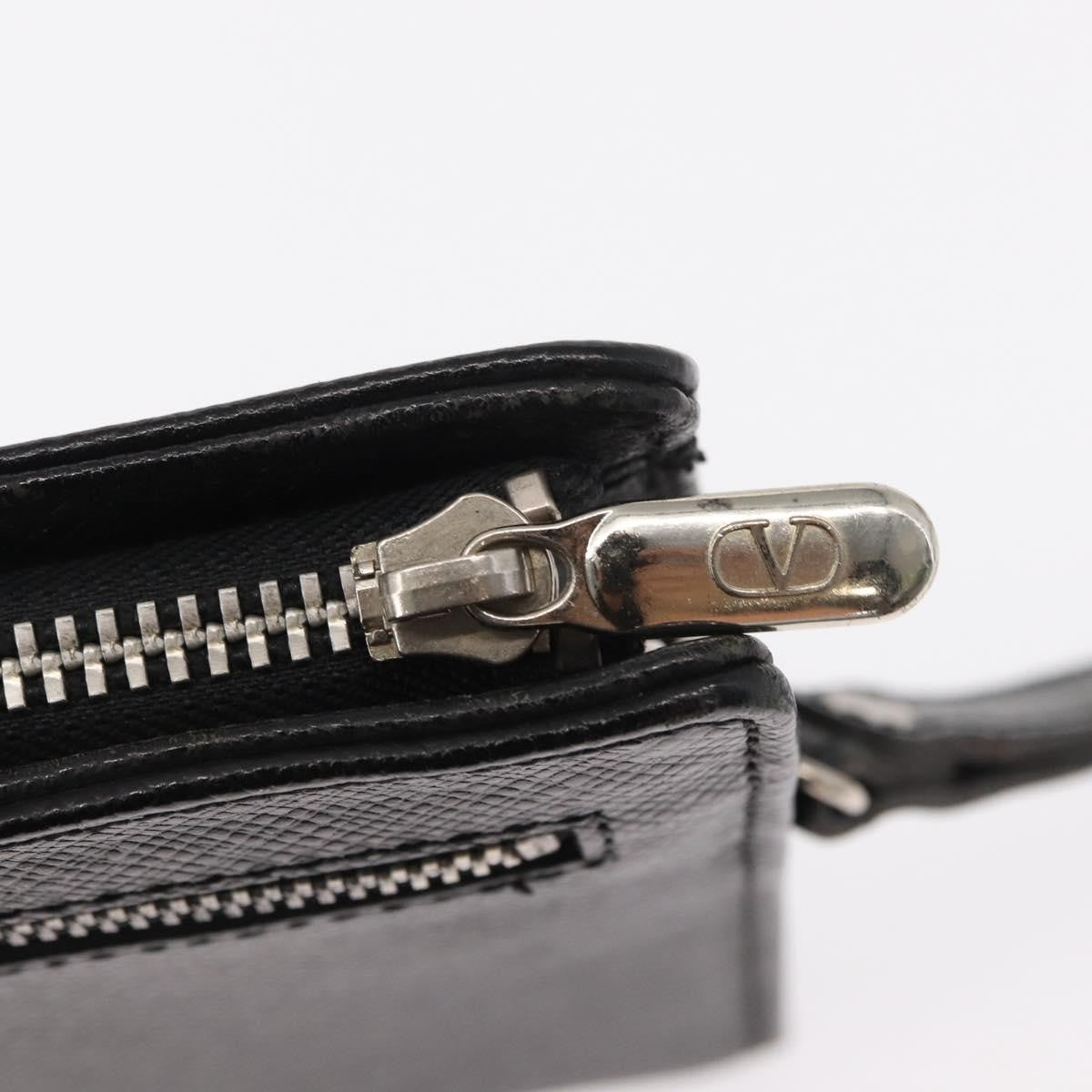 Valentino Garavani Pochette Leather, BLACK, LEATHER, Clutche & pouche