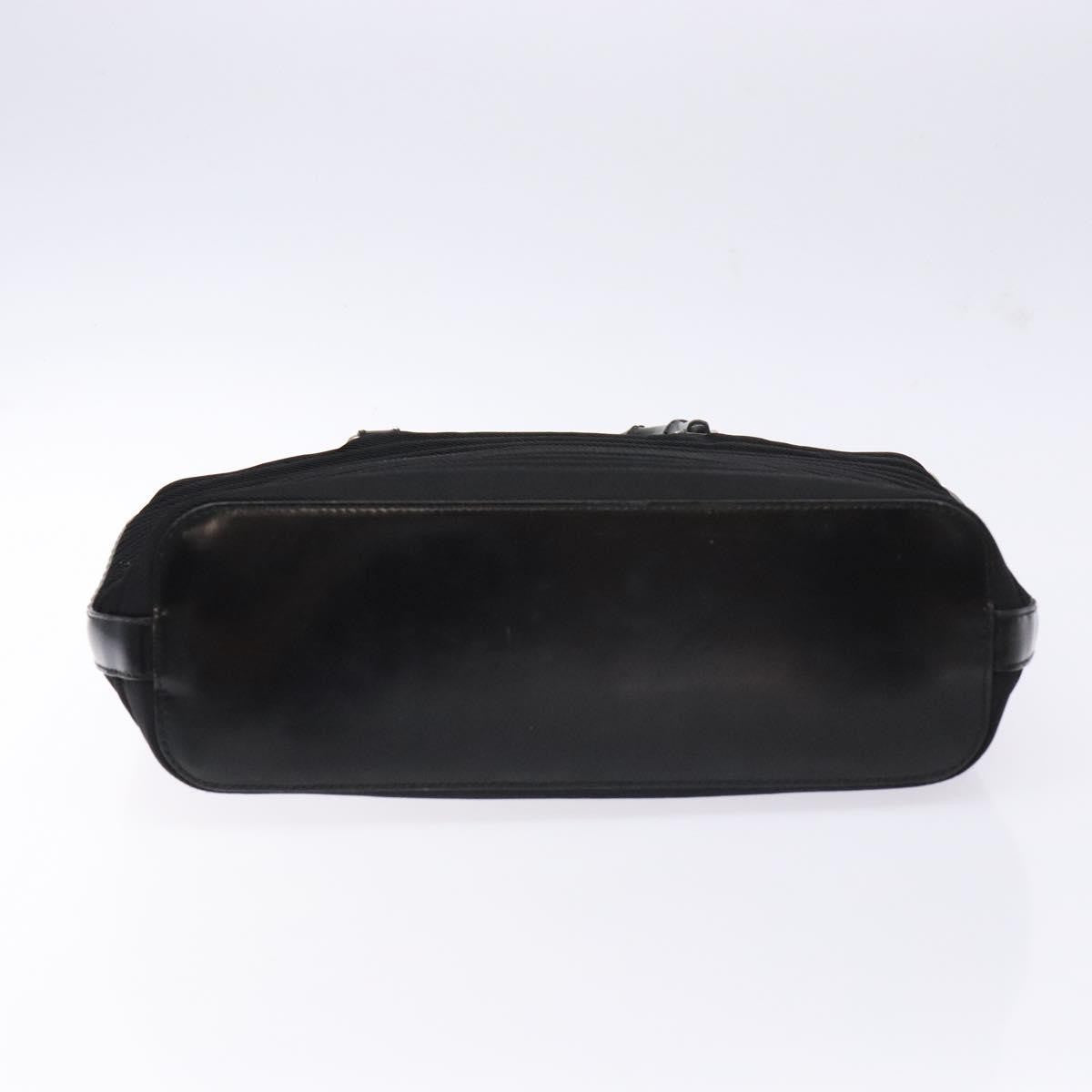 Gucci Vintage Bamboo Handle Bag Nylon, Black, Nylon, Handbag