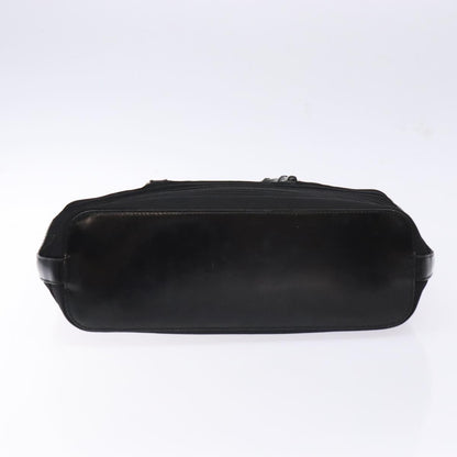 Gucci Vintage Bamboo Handle Bag Nylon, Black, Nylon, Handbag