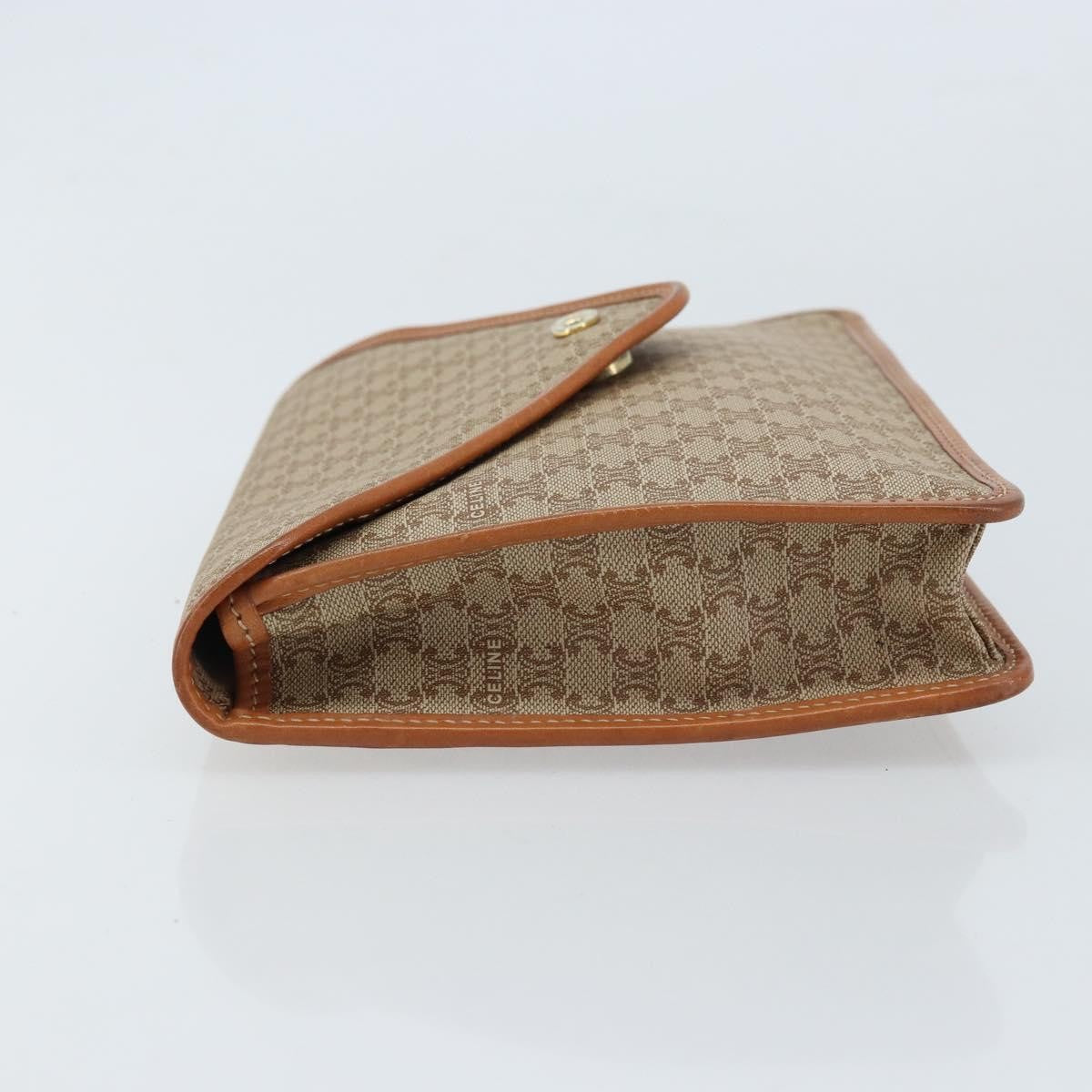 Celine Macadam Pochette Canvas and Leather, BEIGE, CANVAS, Clutche & pouche