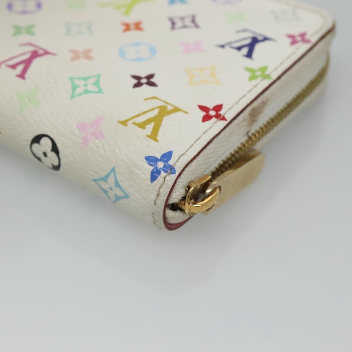 Louis Vuitton Porte-Monnaie Zippy Wallet Monogram Multicolor, White, Canvas, Wallet