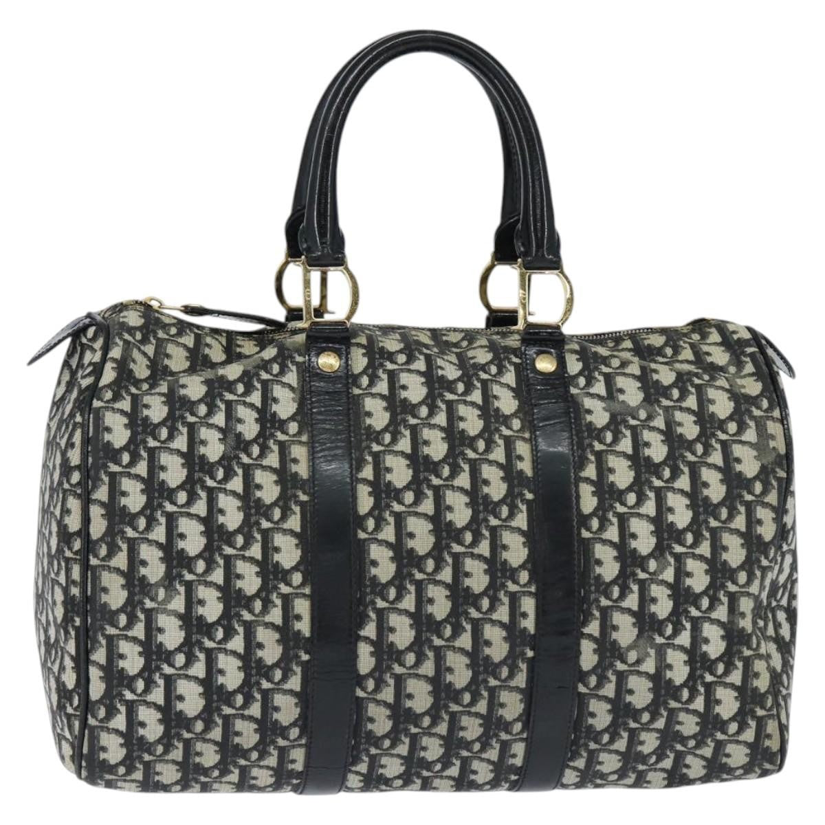 Christian Dior Vintage Trotter Boston Bag Diorissimo Canvas, BLACK, CANVAS, Handbag
