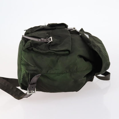 Prada Corsaire Backpack Embroidered Quilted Denim, KHAKI, NYLON, Backpack