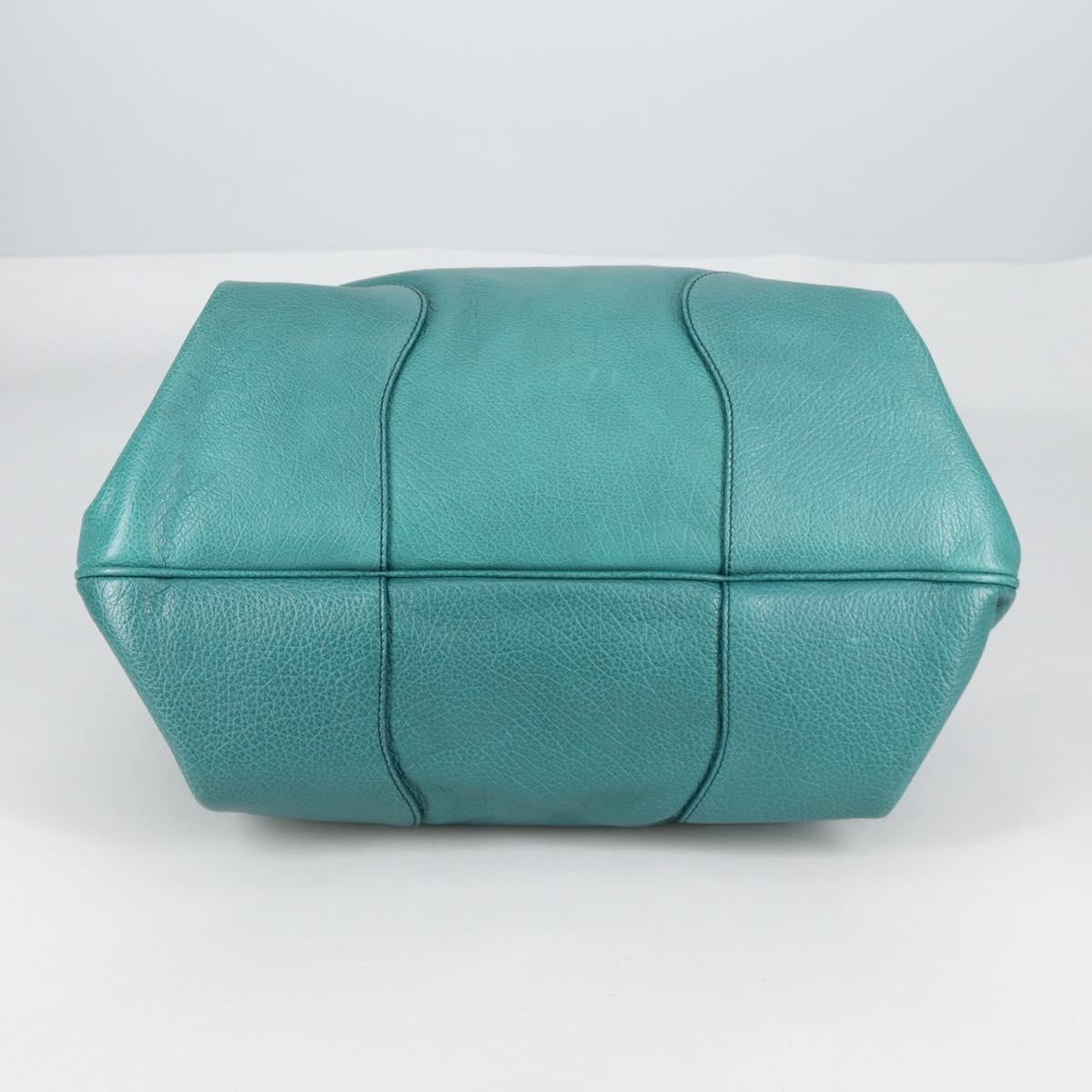 Celine Orlov Handbag Leather, TURQUOISE, LEATHER, Handbag