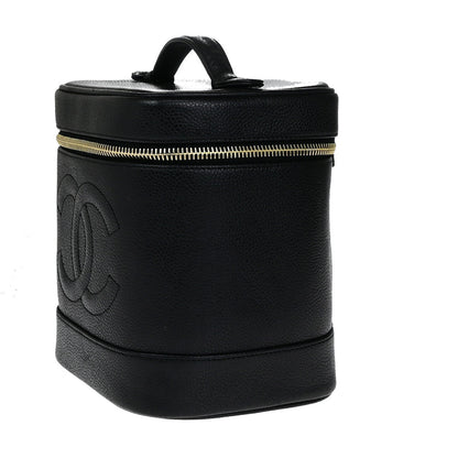 Chanel Vintage Timeless Vanity Case Caviar, BLACK, CALFSKIN, Handbag