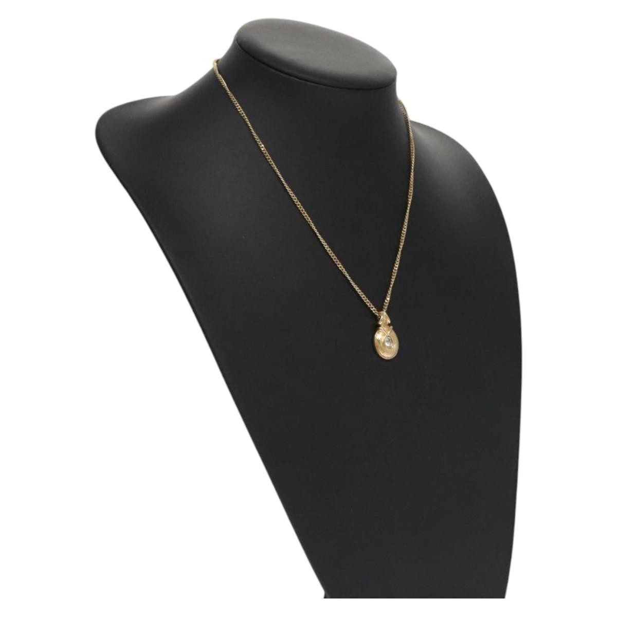 Christian Dior CD Pendant Necklace Metal, GOLD, METAL, Necklace