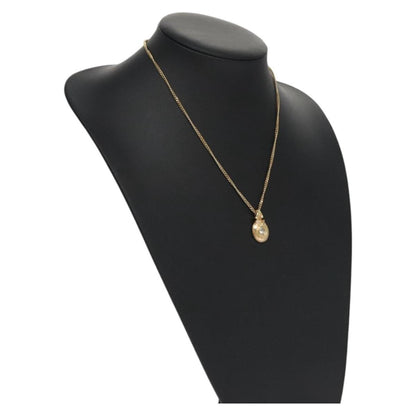 Christian Dior CD Pendant Necklace Metal, GOLD, METAL, Necklace