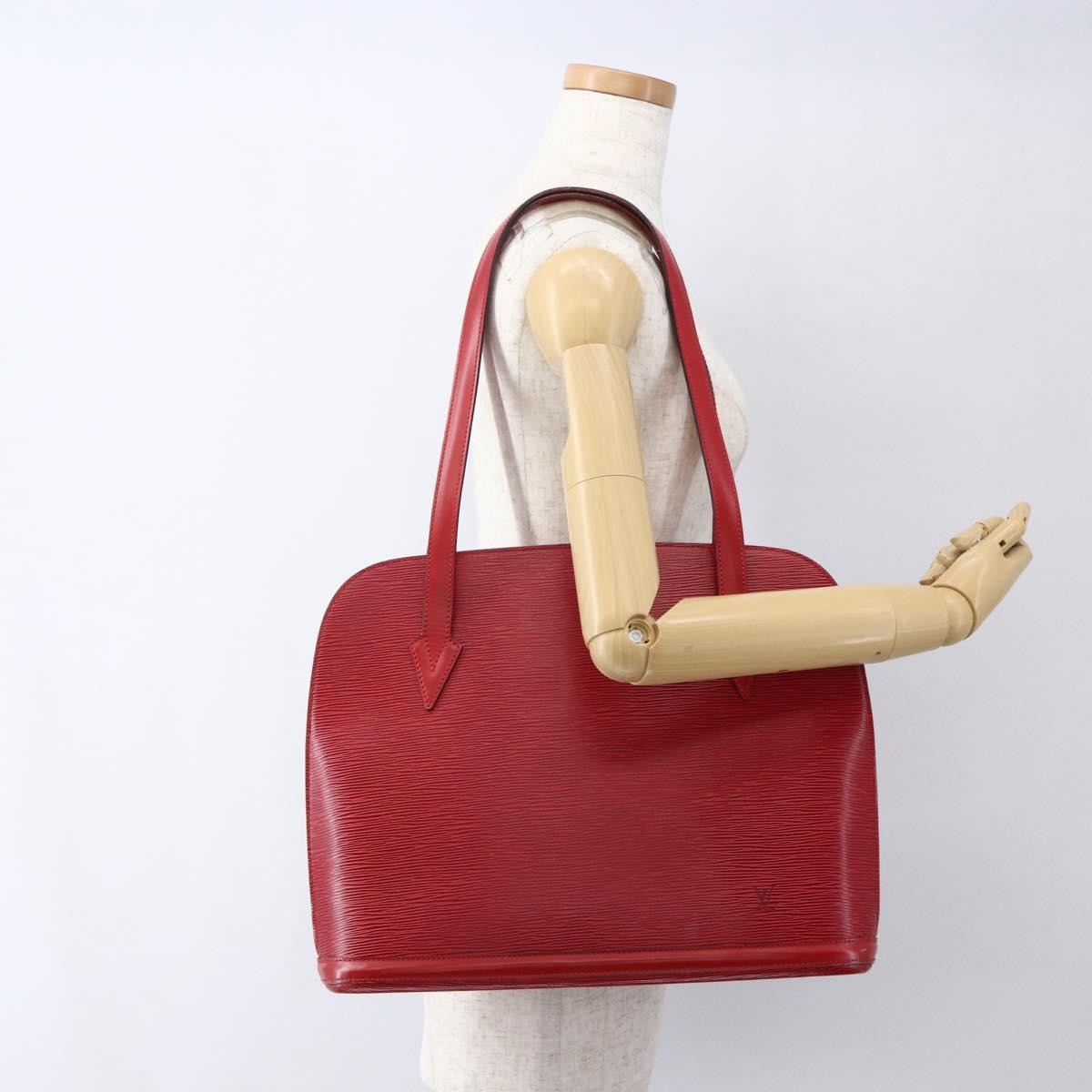 Louis Vuitton Lussac Handbag Epi Leather, RED, LEATHER, Shoulder bag