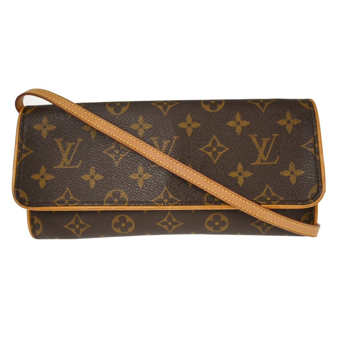 Louis Vuitton Twin Handbag Monogram Canvas, BROWN, CANVAS, Clutche & pouche