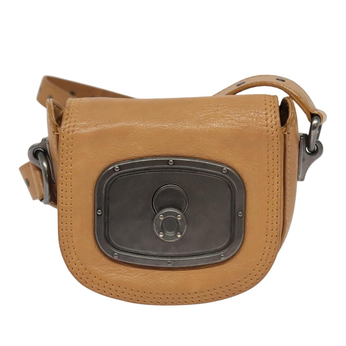 Celine Shoulder Bag Leather, BEIGE, LEATHER, Shoulder bag