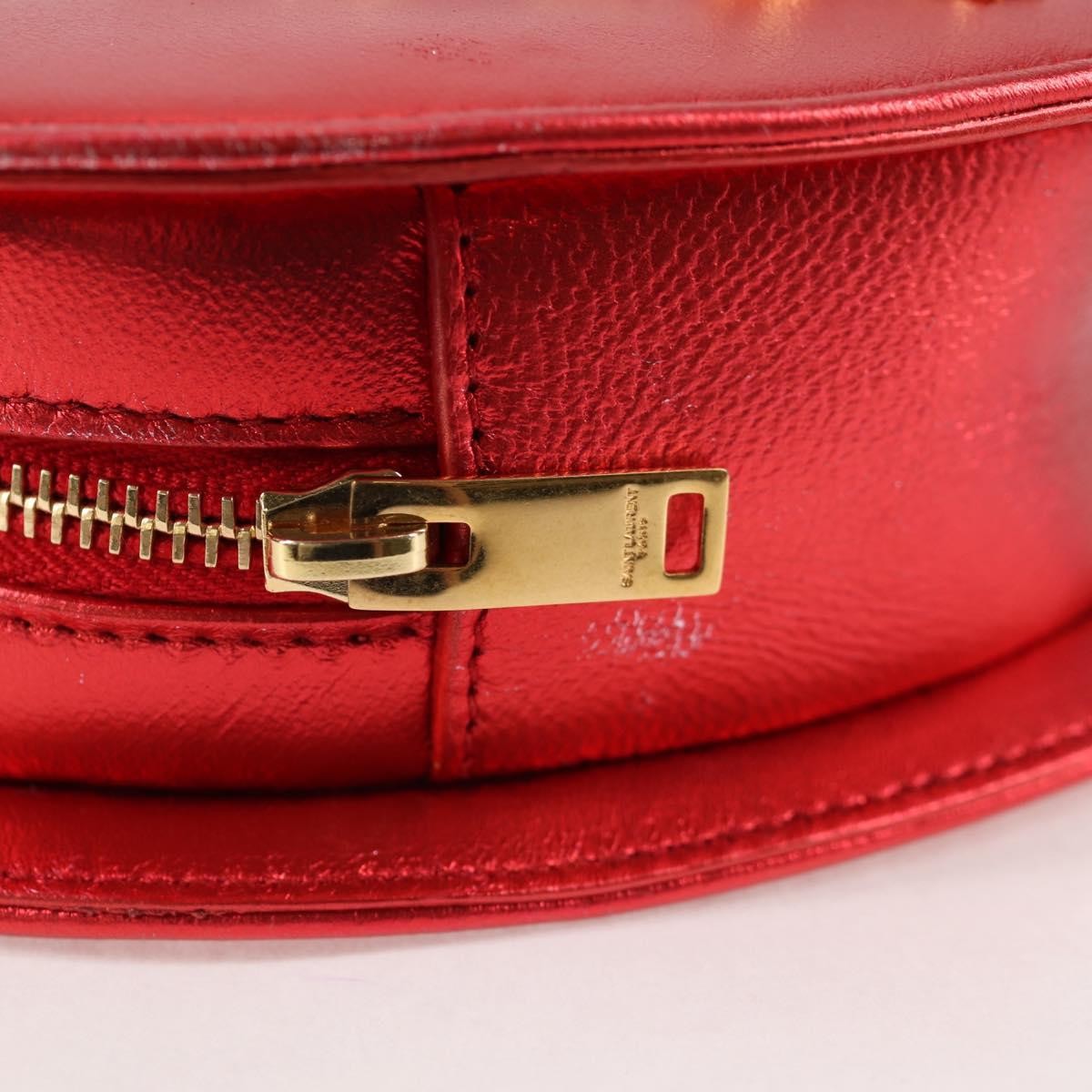 Saint Laurent Love Heart Chain Bag Leather, RED, LEATHER, Shoulder bag