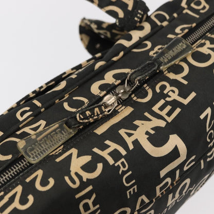 Chanel Boston Zip Tote Quilted Canvas, BLACK, CANVAS, Tote bag