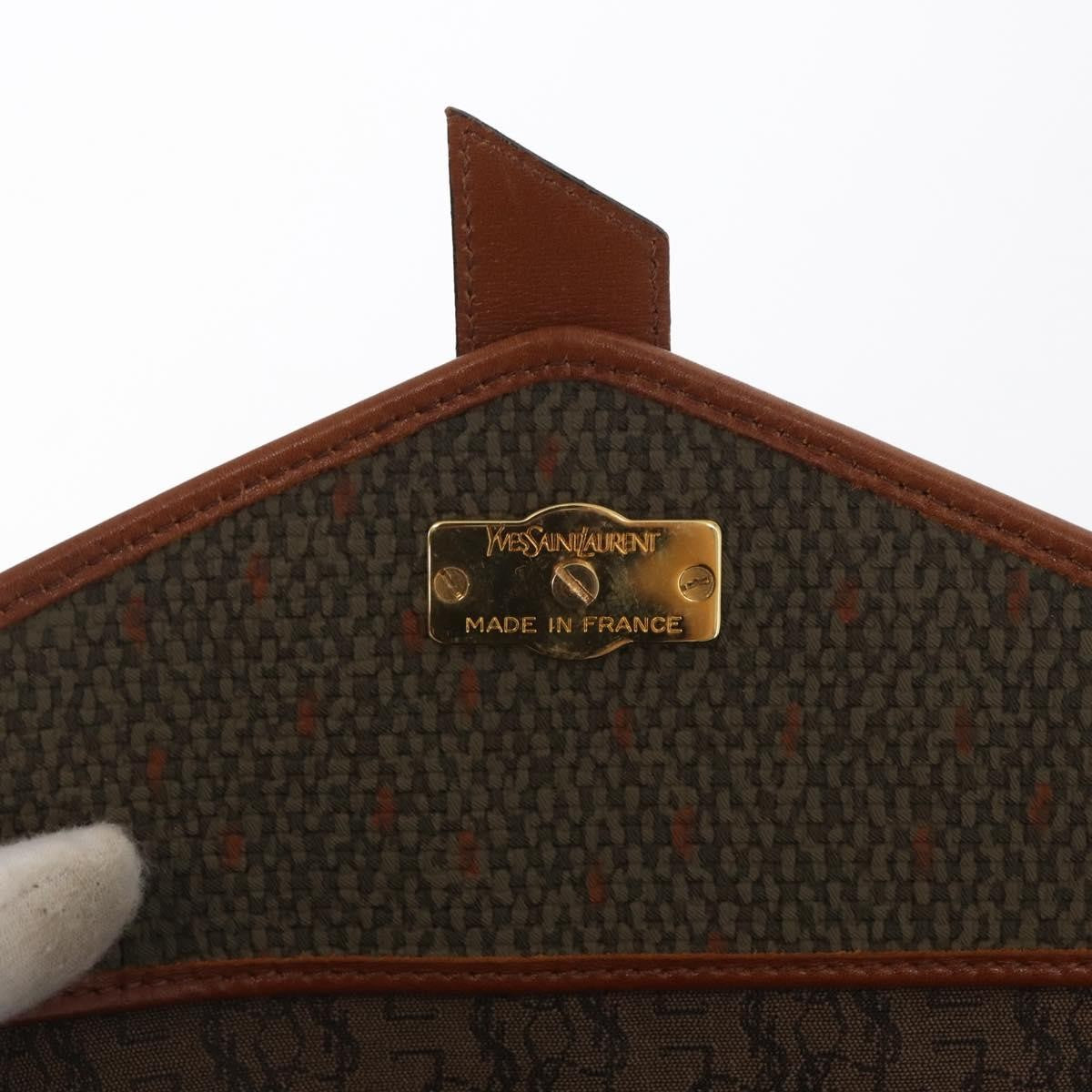 Saint Laurent Vintage Shoulder Bag Canvas, KHAKI, CANVAS, Shoulder bag