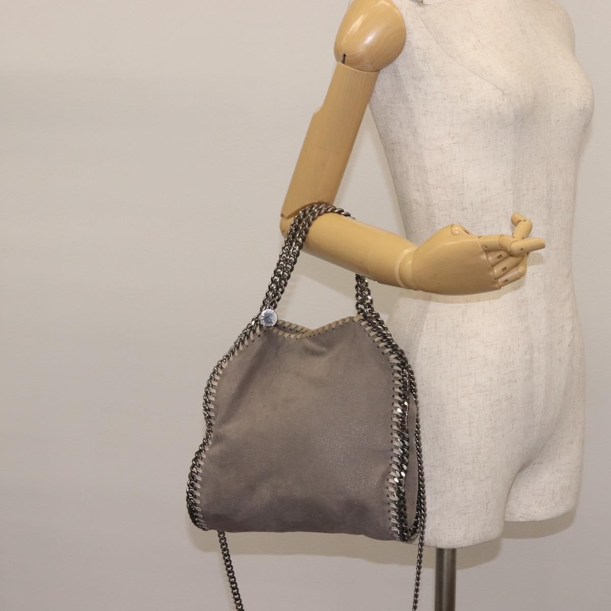 Stella McCartney Falabella Fold Over Crossbody Bag Suede, GRAY, SUEDE, Crossbody bag