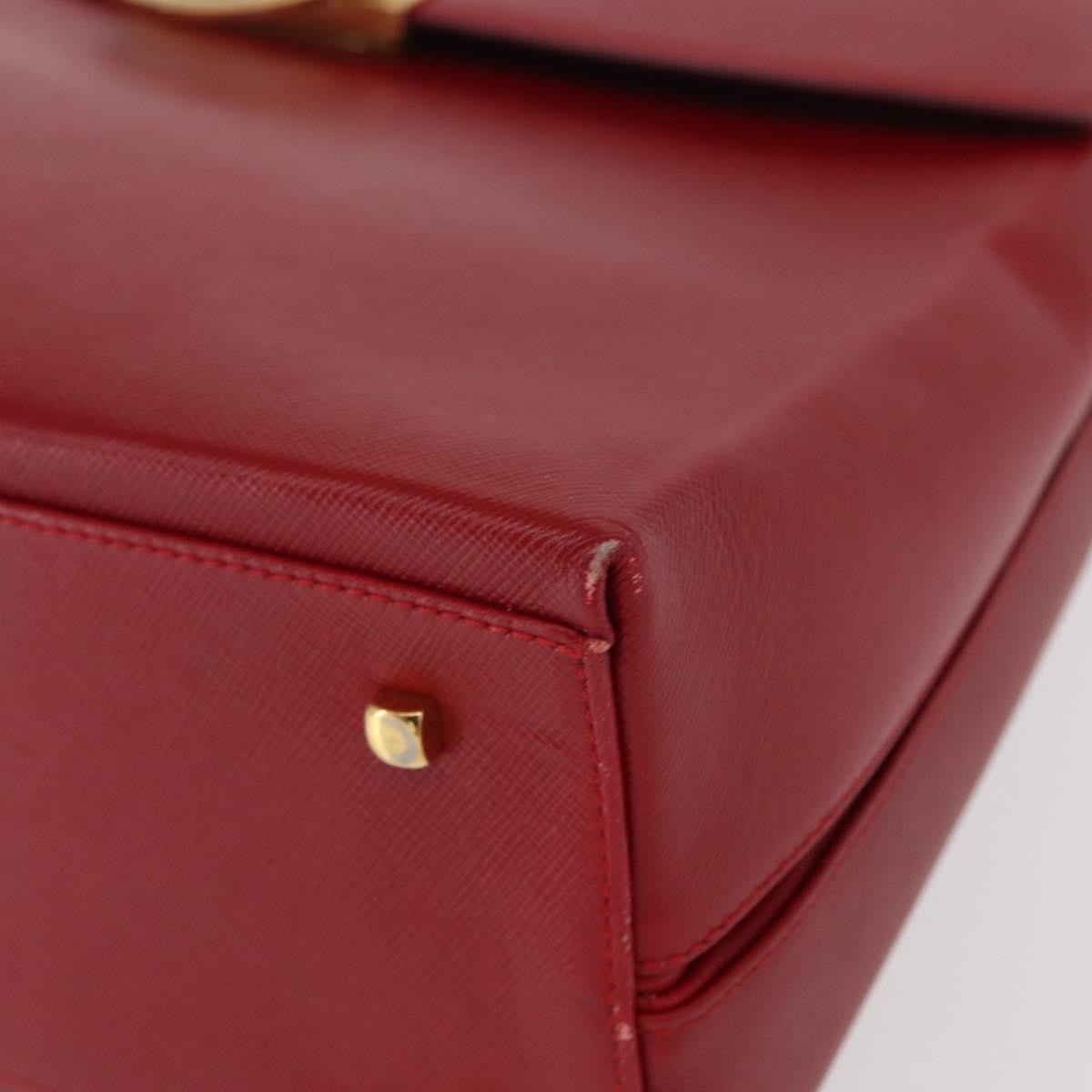 Salvatore Ferragamo Gancini handbag Leather, RED, LEATHER, Handbag