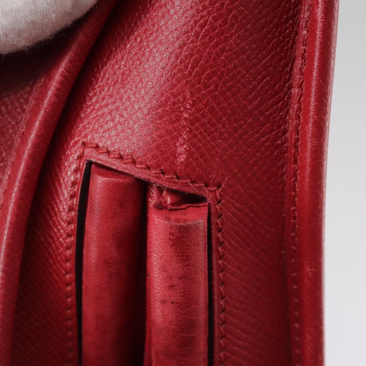 Hermes Foley cognac Handbag Leather, RED, LEATHER, Shoulder bag