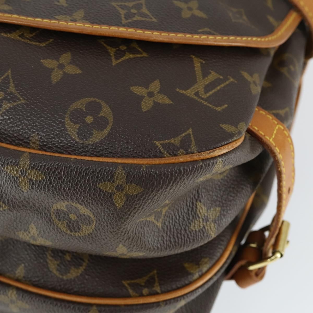 Louis Vuitton Saumur Handbag Monogram Canvas, BROWN, CANVAS, Shoulder bag