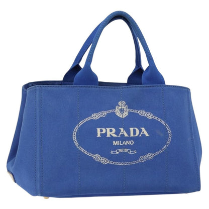 Prada Canapa Open Tote Canvas, BLUE, CANVAS, Tote bag