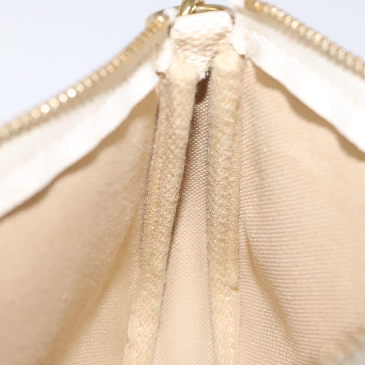 Louis Vuitton Pochette Accessoires Damier, WHITE, CANVAS, Clutche & pouche