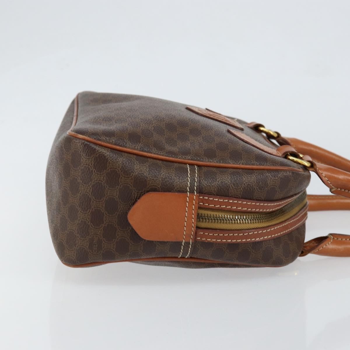 Celine Macadam Handbag Macadam with leather, BROWN, CANVAS, Handbag