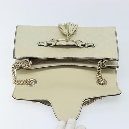 Gucci Emily Chain Flap Bag Guccissima Leather, Beige, Leather, Shoulder Bag
