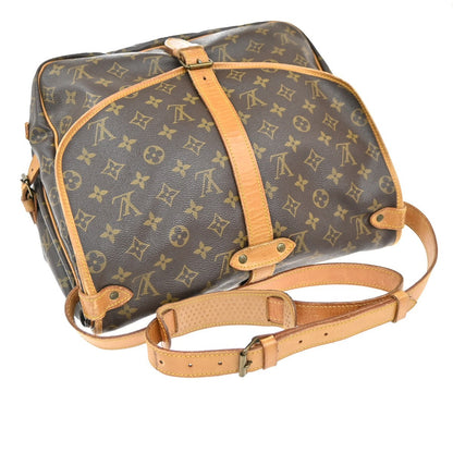 Louis Vuitton Saumur Handbag Monogram Canvas, BROWN, CANVAS, Shoulder bag