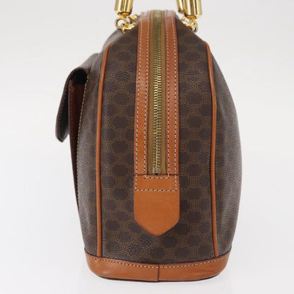Celine Vintage Macadam Handbag Canvas and Leather, BROWN, CANVAS, Handbag