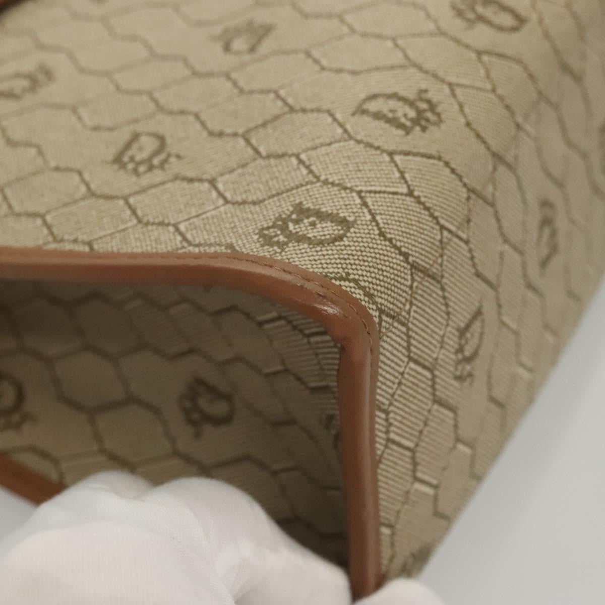 Christian Dior Vintage Honeycomb Handbag Canvas Leather, BEIGE, CANVAS, Handbag