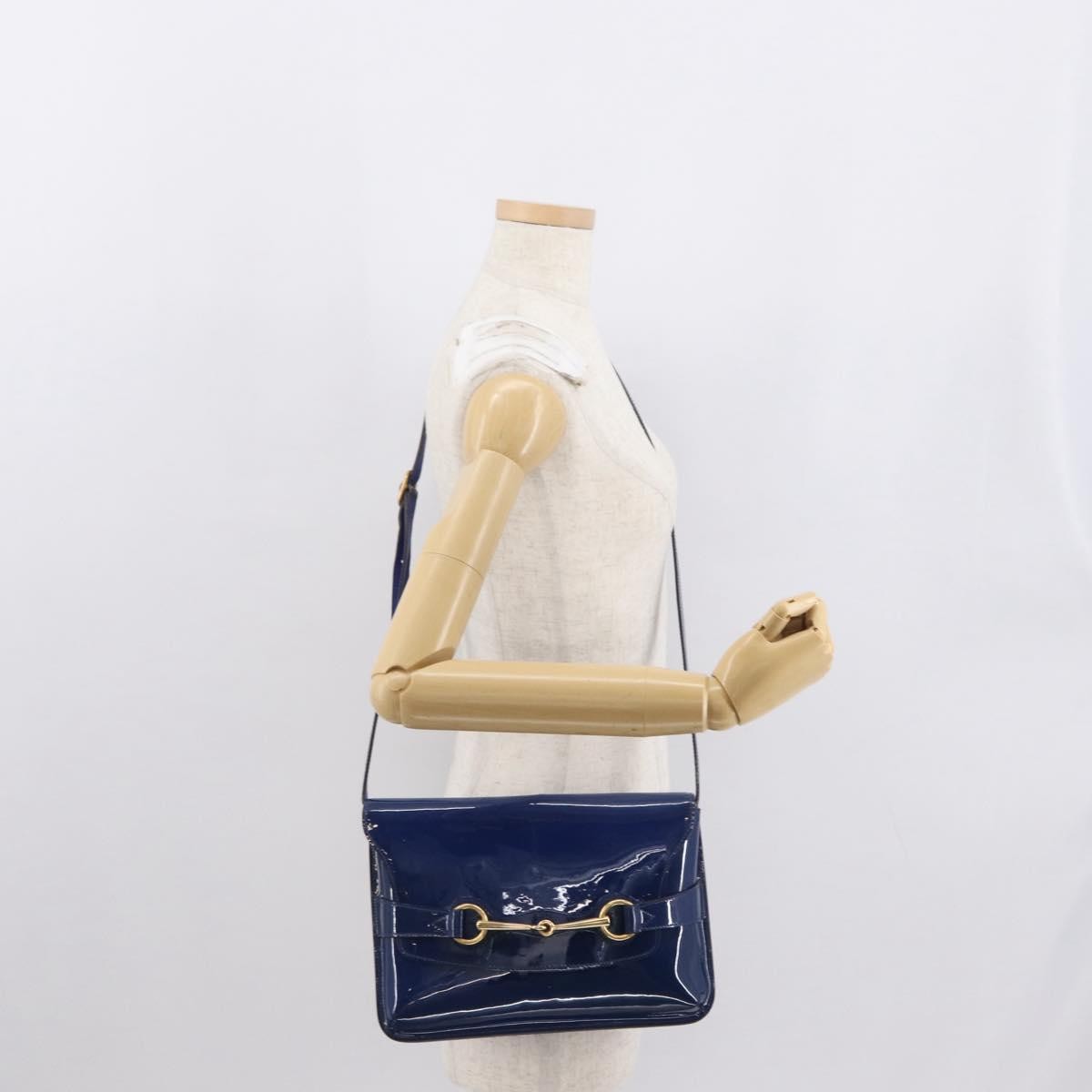 Gucci Bright Bit Shoulder Bag Patent, BLUE, PATENT_LEATHER, Shoulder bag