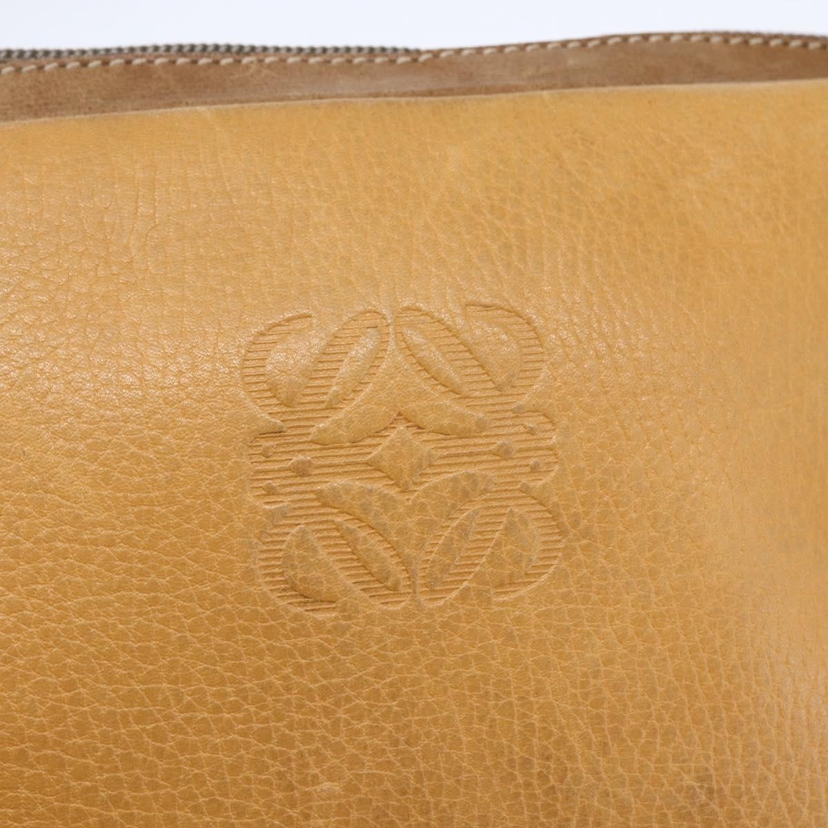 Loewe Anagram Clutch Bag Leather, BEIGE, LEATHER, Clutche & pouche