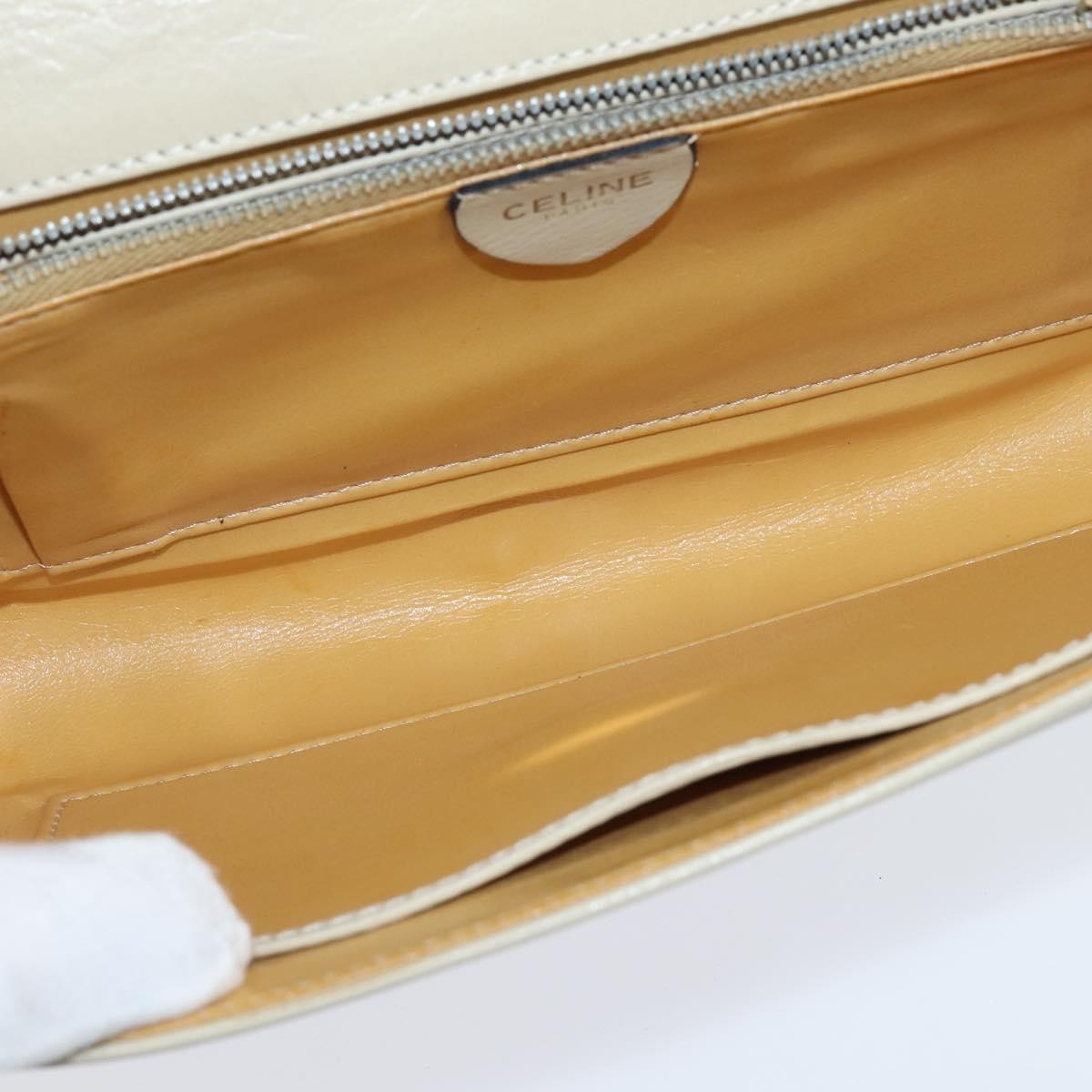 Celine Flap Shoulder Bag Leather, BEIGE, LEATHER, Shoulder bag