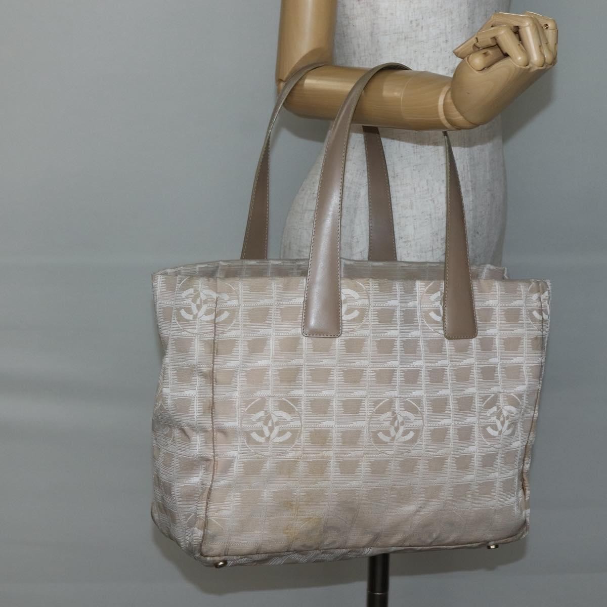 Chanel Travel Line Tote Nylon, BEIGE, NYLON, Tote bag