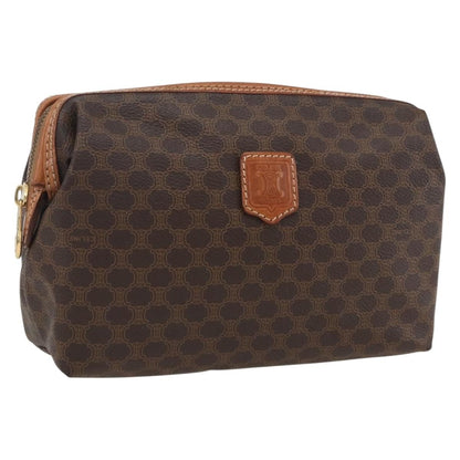 Celine Macadam Pochette Canvas and Leather, BROWN, CANVAS, Clutche & pouche