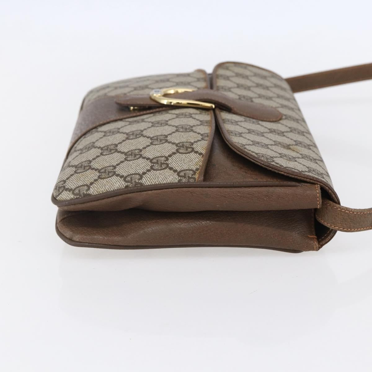 Gucci Vintage Shoulder Bag GG Canvas and Leather, BEIGE, CANVAS, Shoulder bag