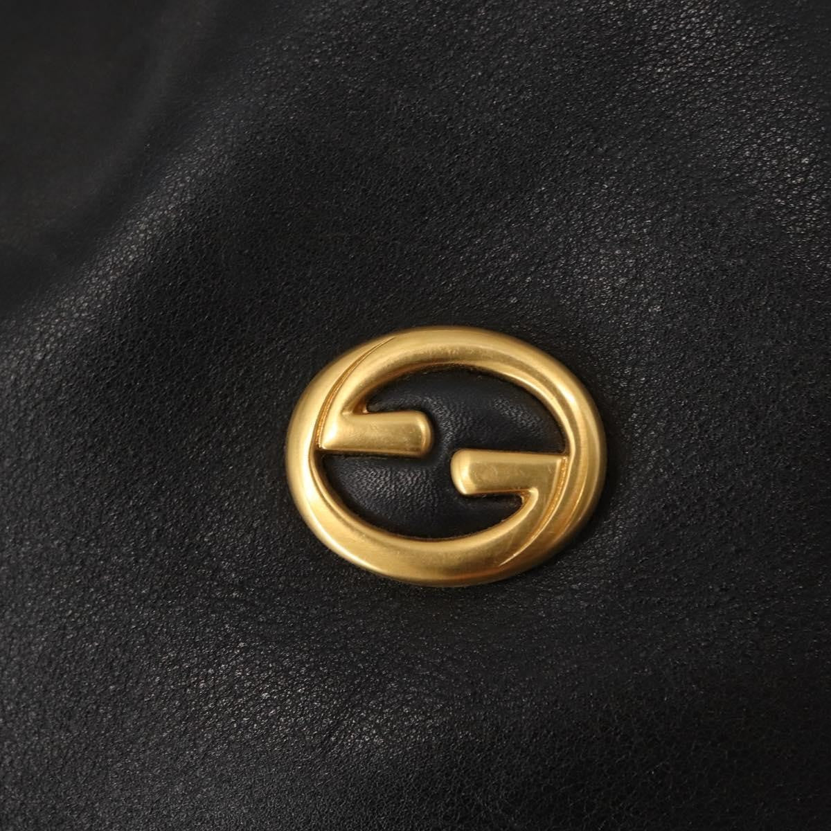 Gucci Vintage Drawstring Shoulder Bag Leather, BLACK, LEATHER, Shoulder bag