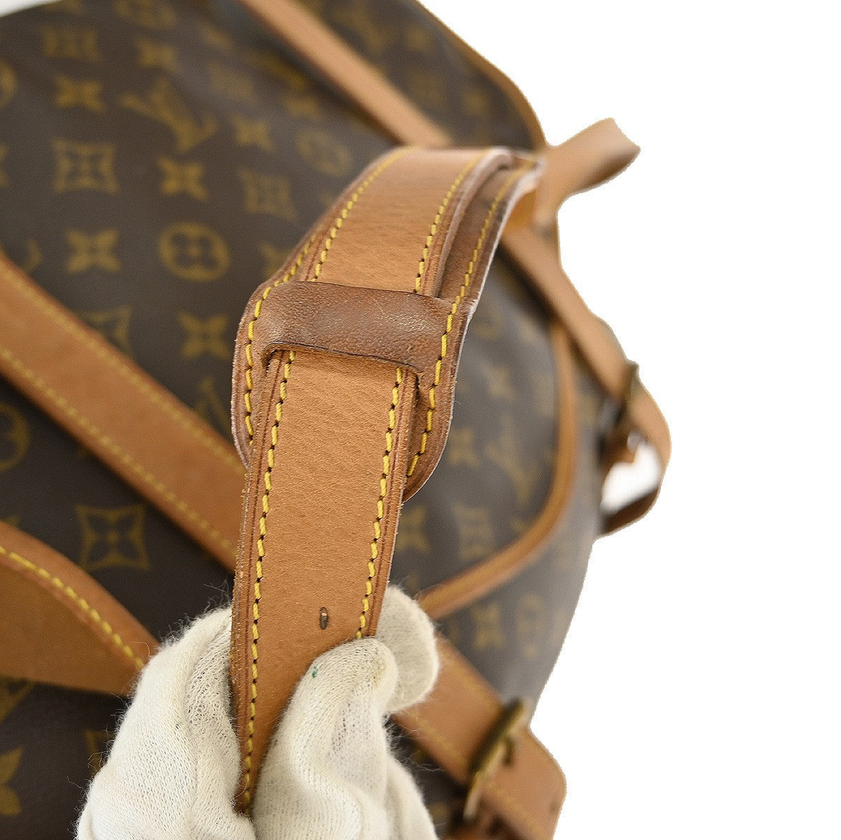 Louis Vuitton Saumur Handbag Monogram Canvas, BROWN, CANVAS, Shoulder bag
