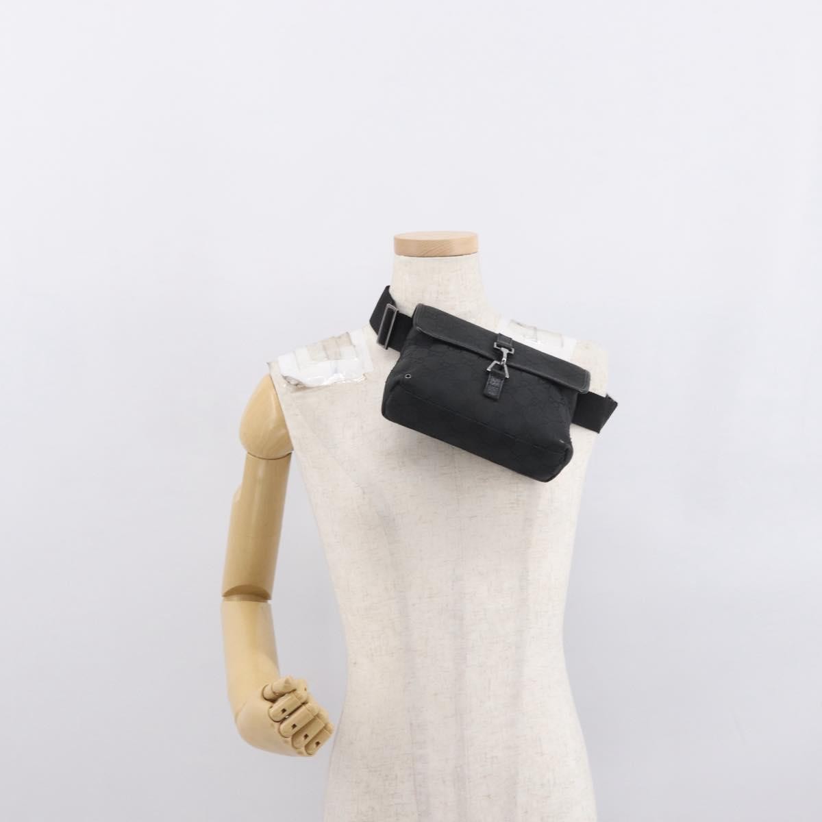 Gucci Vintage Jackie Waist Bag GG Canvas, BLACK, CANVAS, Shoulder bag