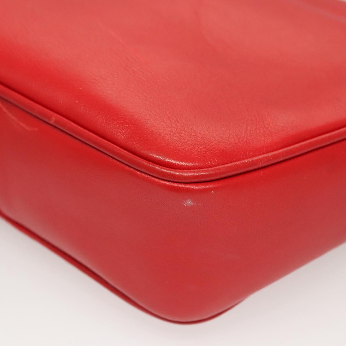 Celine Vintage Triomphe Shoulder Bag Leather, RED, LEATHER, Shoulder bag