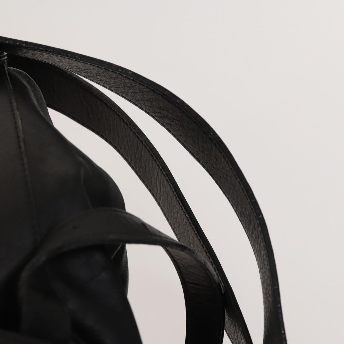 Gucci Vintage Bamboo Backpack Leather, Black, Leather, Backpack
