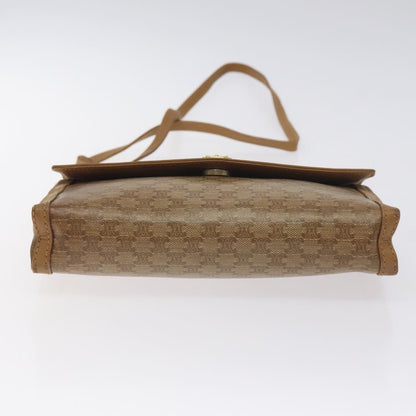 Celine Macadam Shoulder Bag Canvas, BROWN, CANVAS, Shoulder bag