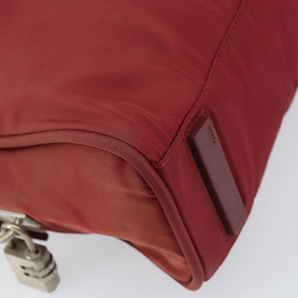 Prada Zip Around Tote Tessuto, Red, Nylon, Shoulder Bag
