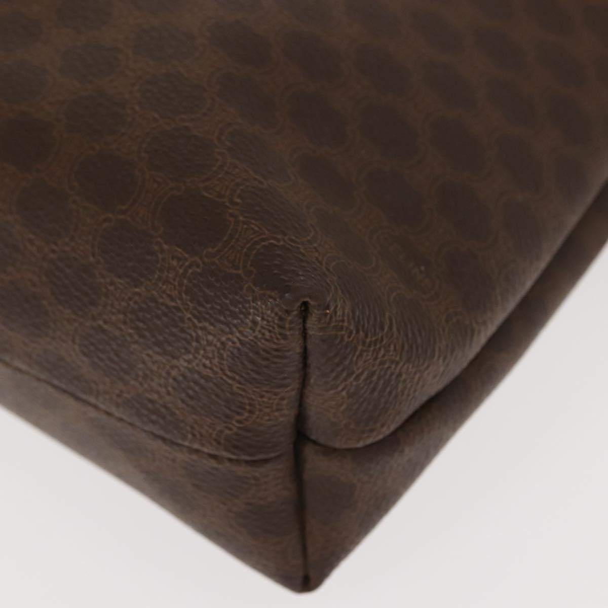 Celine Circle Logo Macadam Pouch Canvas and Leather, BROWN, CANVAS, Clutche & pouche