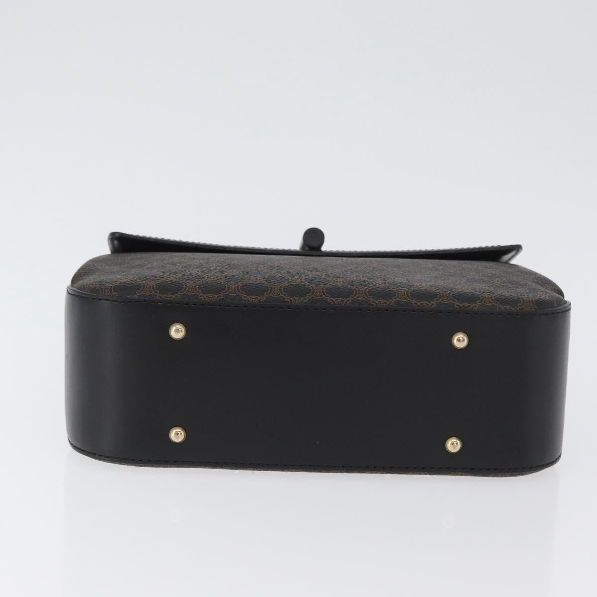 Celine Vintage Convertible Top Handle Bag Macadam Coated Canvas, Black, Canvas, Handbag