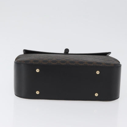 Celine Vintage Convertible Top Handle Bag Macadam Coated Canvas, Black, Canvas, Handbag