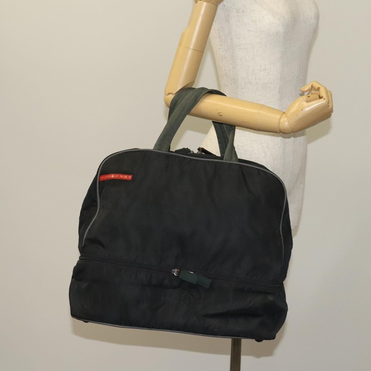 Prada Vintage Boston Bag Nylon, BLACK, NYLON, Travel bag