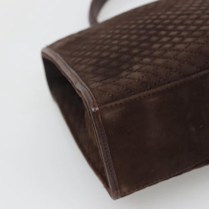 Bally Vintage Handbag Quilted suede, BROWN, SUEDE, Handbag