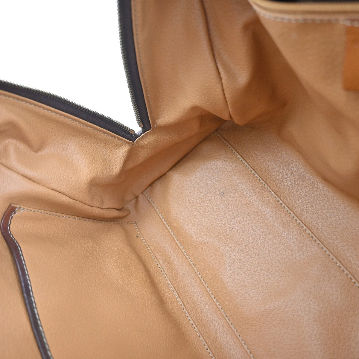 Celine Macadam Handbag Macadam with leather, BROWN, CANVAS, Handbag